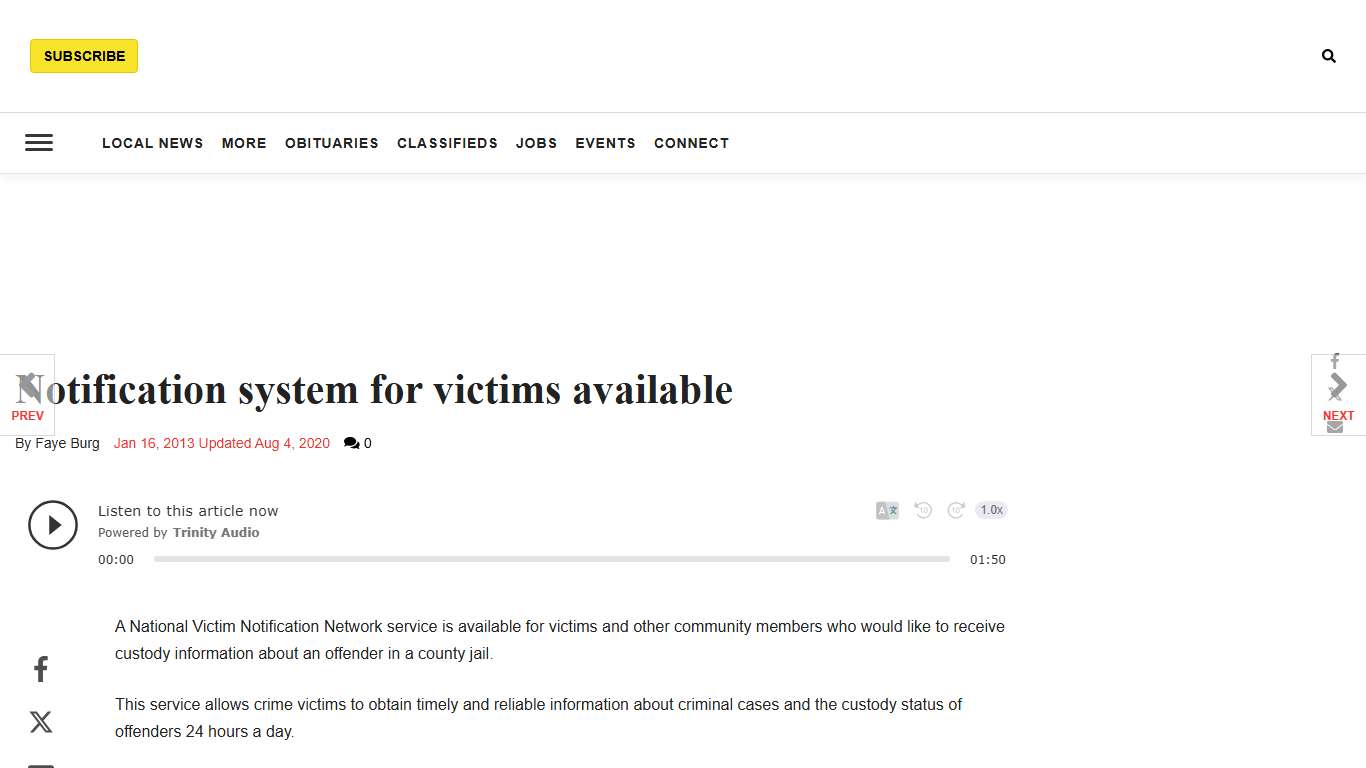 Notification system for victims available Local News iwantthenews.com